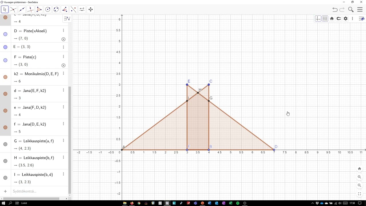 Geometriaa GeoGebralla - Syksyn 2020 pitkän matematiikan YO-tehtävä
