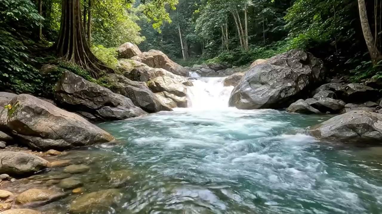 Relaxing River Water Sounds 🌊 Flowing Stream for Deep Sleep, Meditation & Stress Relief
