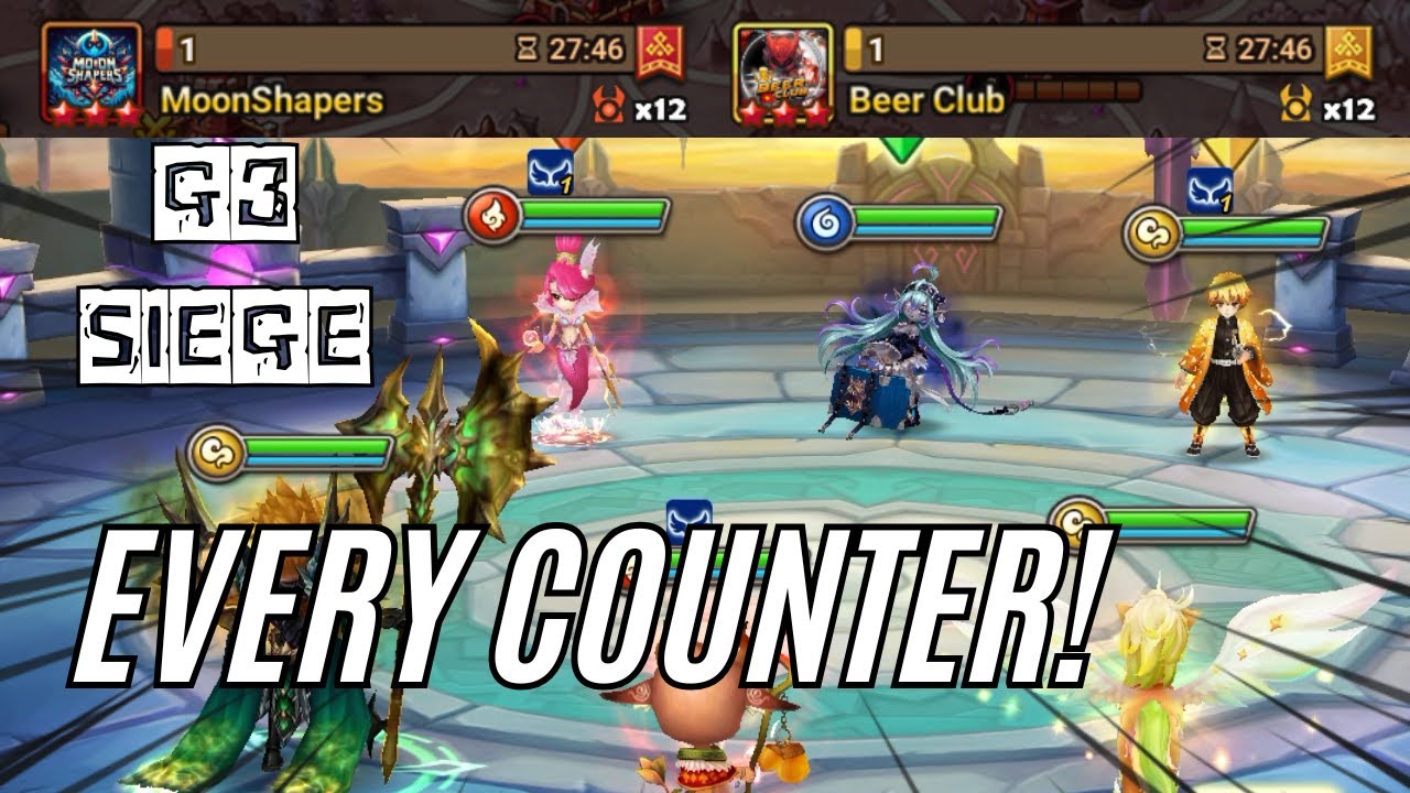 G3 SIEGE : MoonShapers / Beer Club - All My COUNTERS to Wind Zenitsu are OUT! - Summoners War