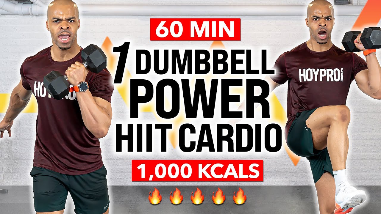 One Dumbbell Only! Full Body POWER HIIT CRUSHER Workout 🔥 BURN 1000 Calories in 60 Minutes 🔥
