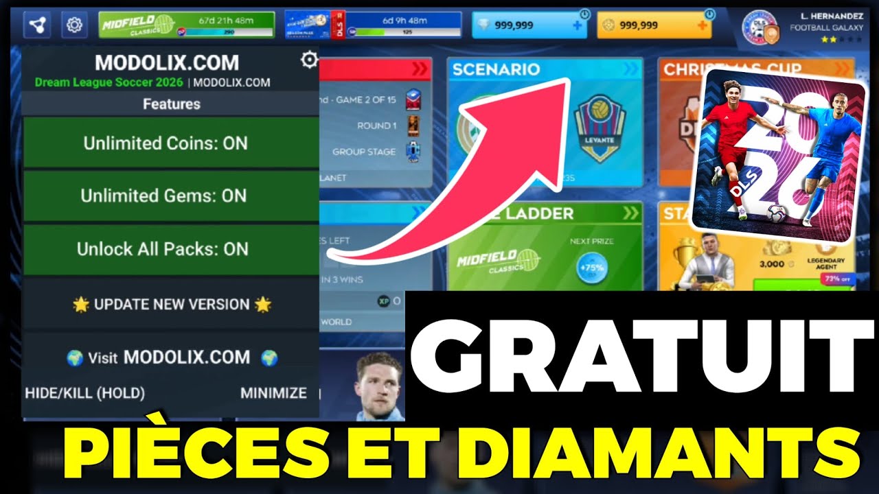 DLS 26 Hack/MOD ⚽ Comment obtenir des pièces et des diamants ILLIMITÉS sur DLS 26 ✅ (iOS/Android)