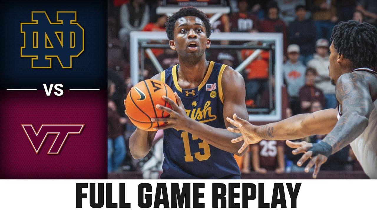 Notre Dame vs. Virginia Tech Full Game Replay | 2025-26 ACC Men's Basketball
