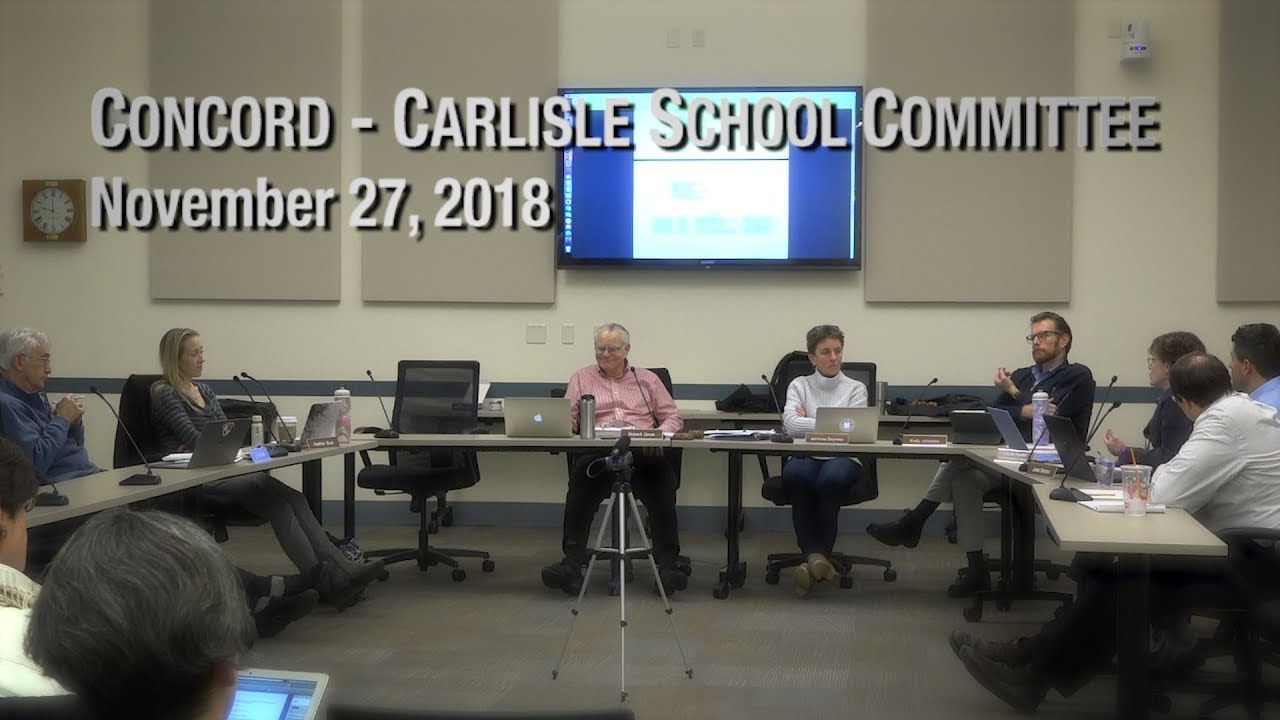 Concord-Carlisle School Committee Nov 27 2018