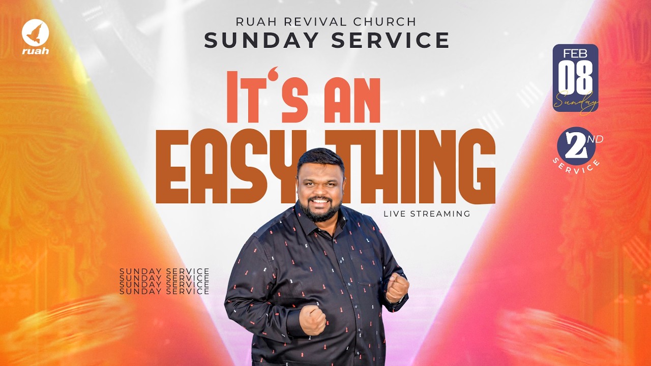 🔴LIVE -  IT'S AN EASY THING | SPECIAL SUNDAY SERVICE | CHENNAI | 2nd Service | 08 FEB 2026 #ruahtv