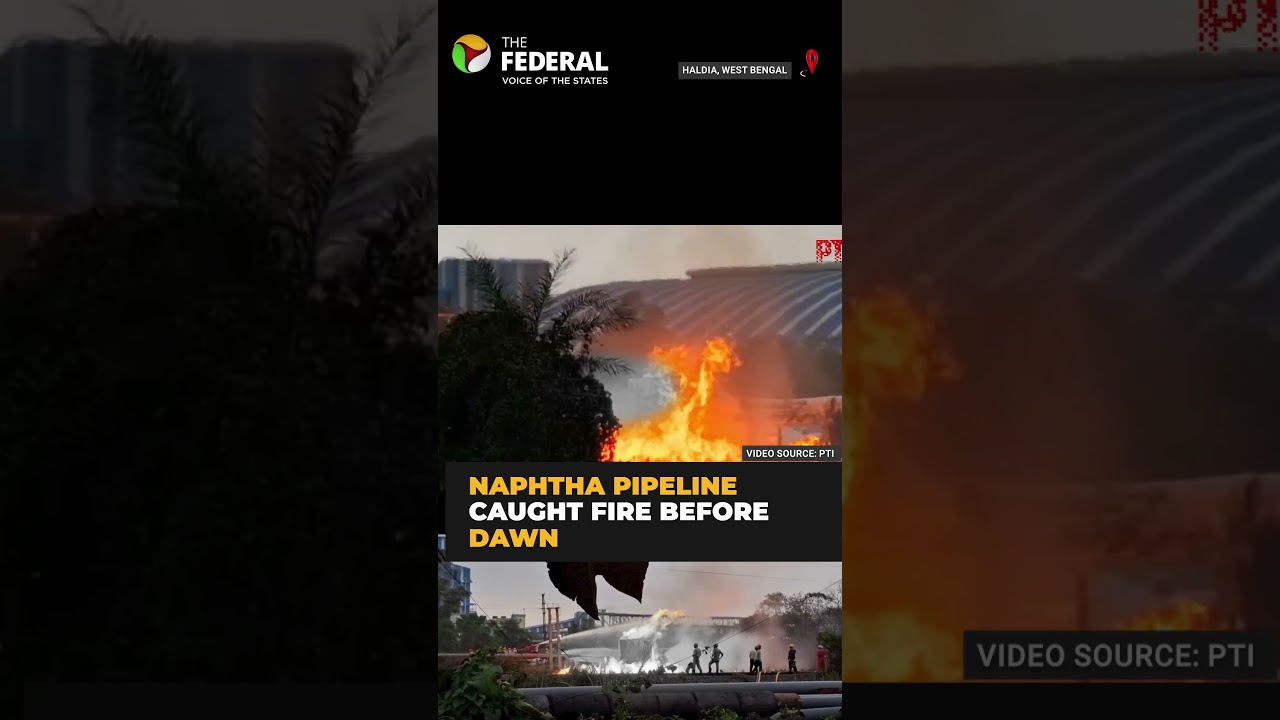 Massive fire erupts at Haldia Refinery pipeline in Bengal, several workers | #shorts