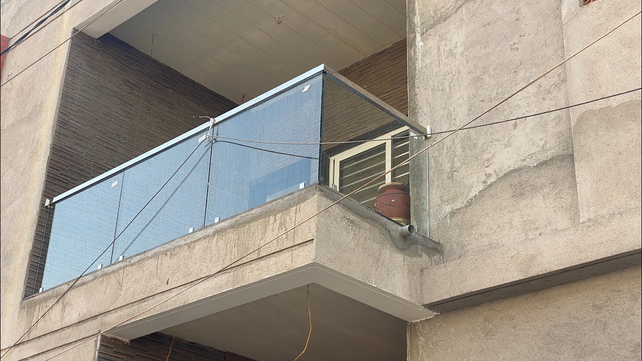 Build a Modern Steel Balcony Railing ||12 MM Kach | Glass Bracket | steel railing design for balcony