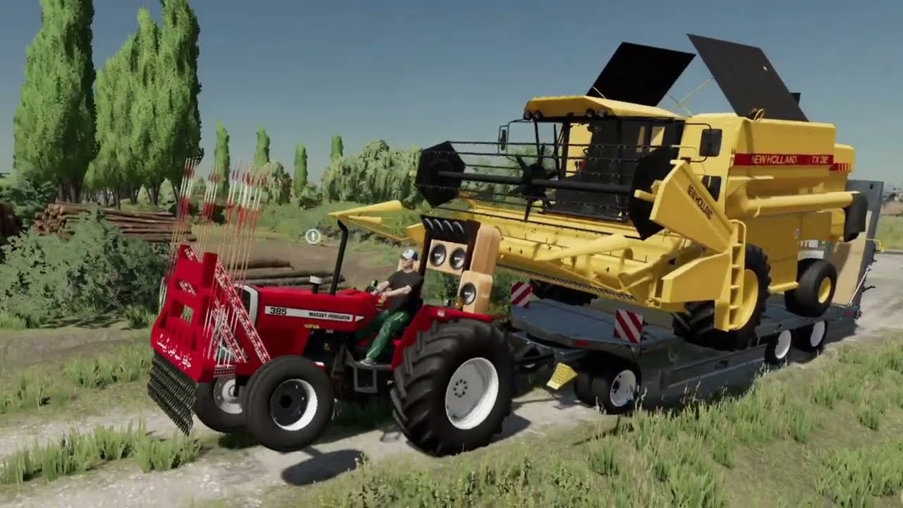 Massey 385 Tractor Load Harvester New Holland Tx32 Farming Simulator 22#farmingsimulator22 #fs22mods