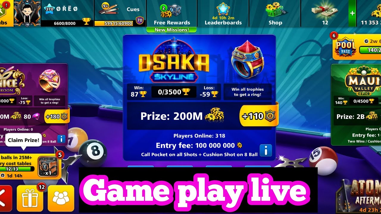 8 Ball Pool live Game play || Mateen XD gaming ✅