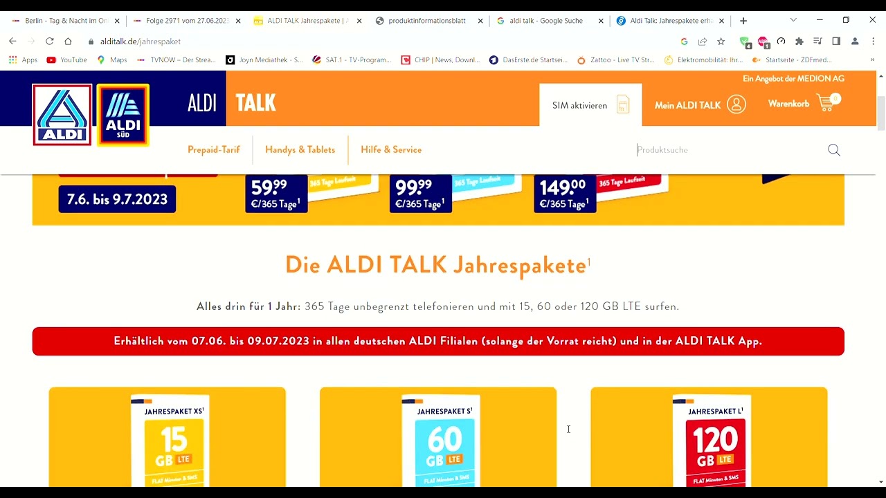 ALDI TALK Handy tarife juni 2023