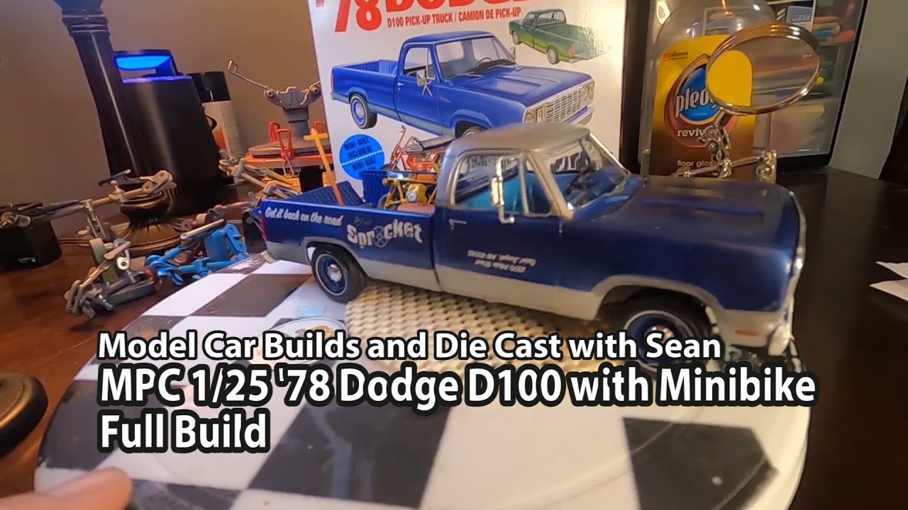 MCB003 MPC 1/25 1978 Dodge D100 Pickup Truck & Mini Bike Full Build