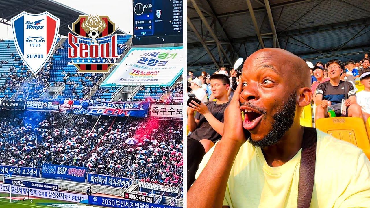 AMERICAN ПЕРЕЖИВАЕТ КРУПНЕЙШЕЕ ФУТБОЛЬНОЕ СОПЕРНИЧЕСТВО В ЮЖНОЙ КОРЕЕ | SUWON BLUEWINGS VS FC SEUL!