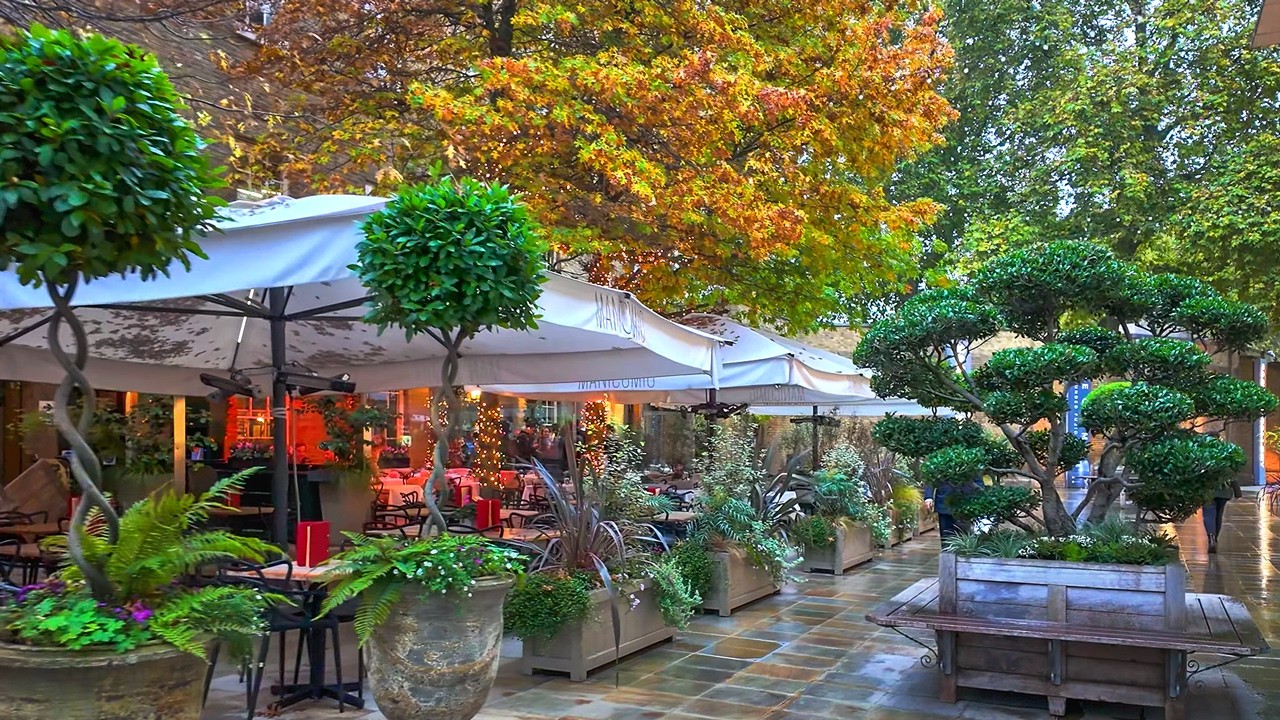 Rainy London Autumn Halloween Walk 🍁🎃 Belgravia, Chelsea & Knightsbridge | 4K HDR