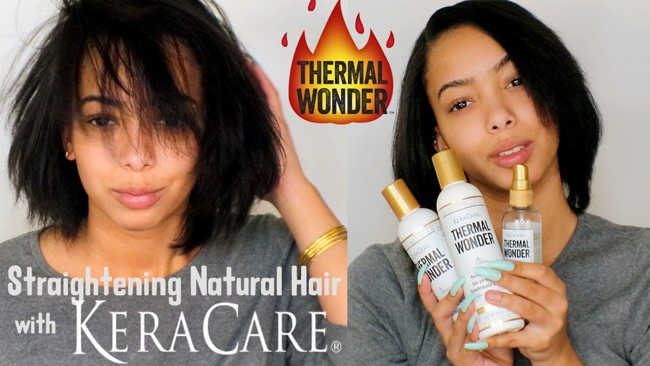 STRAIGHTENING NATURAL HAIR w/ KERA CARE | lrt beauty