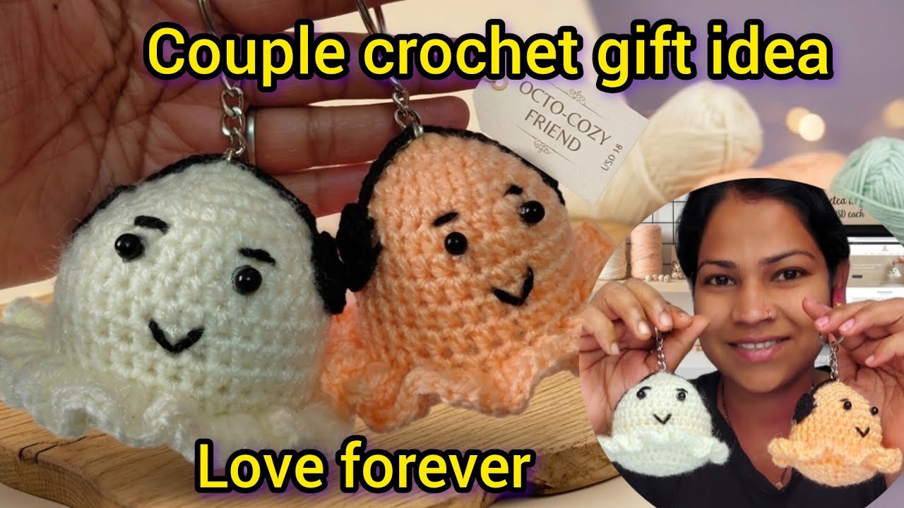 How to make cute crochet octopus 🐙,  cute crochet octopus 🐙 Keychain tutorial for beginners 