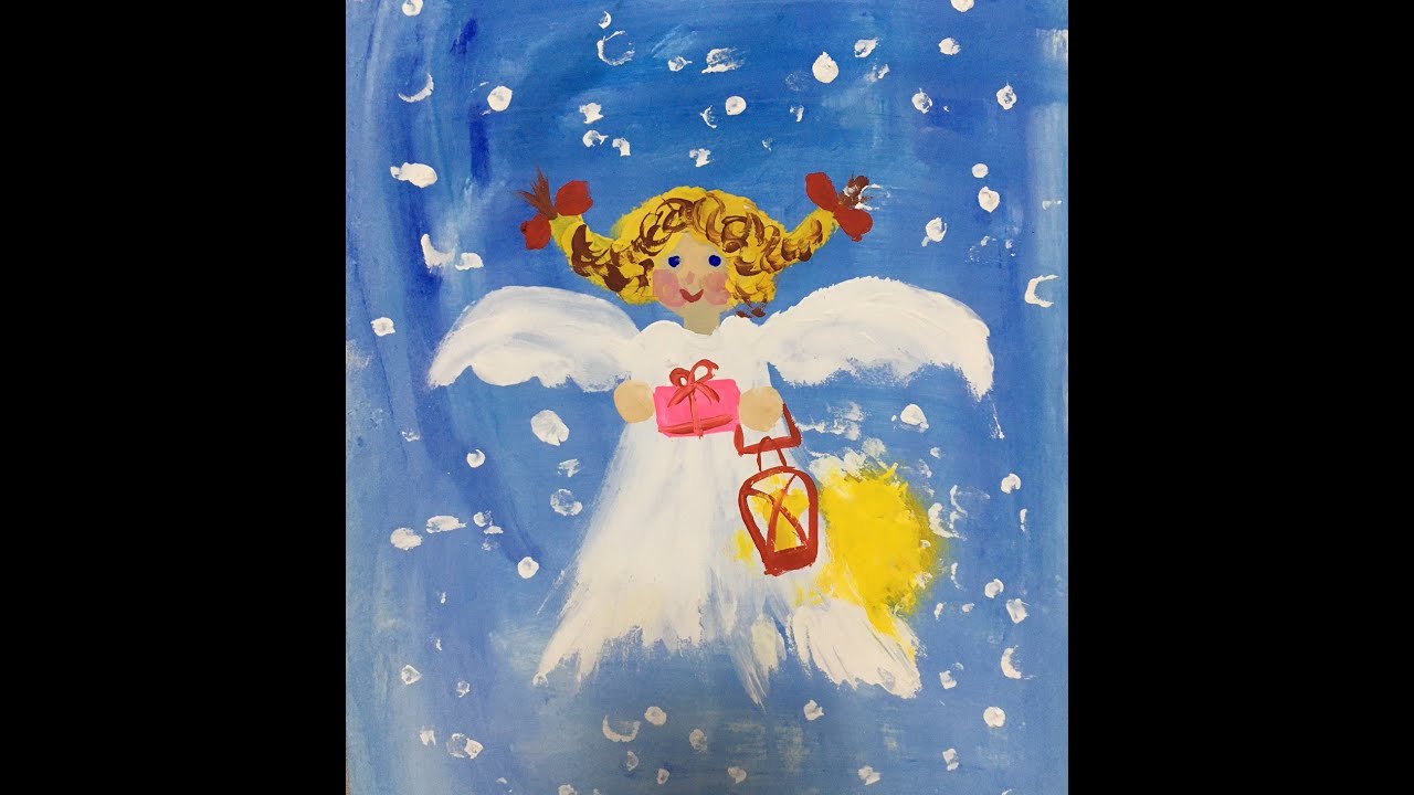 Рисуем рождественского ангела.