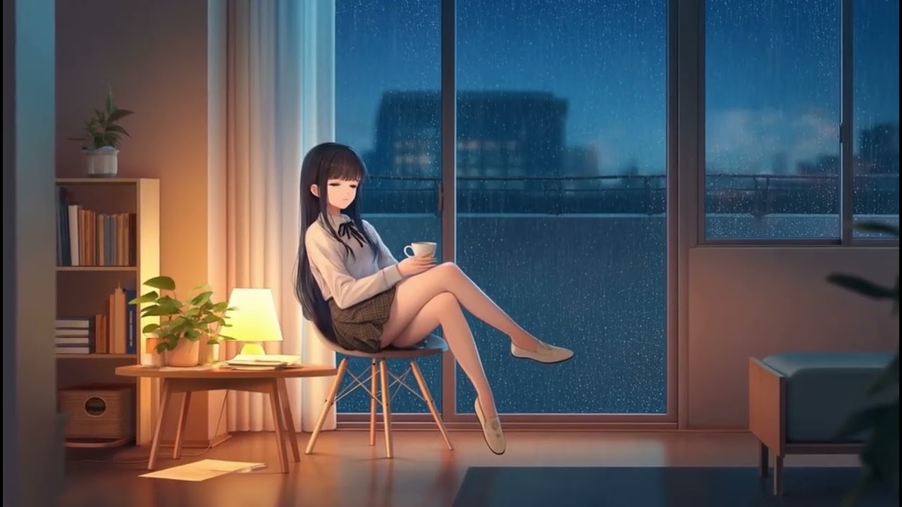 Rainy Night Apartment 🌧️ 2 Hours of Cozy Lofi Sleep & Study