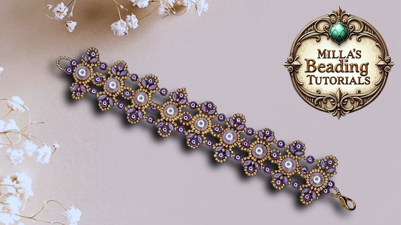 Lilac Beading Bracelet 💎 @irinashaidova #beadingtutorials #beading #artesanato #artesania