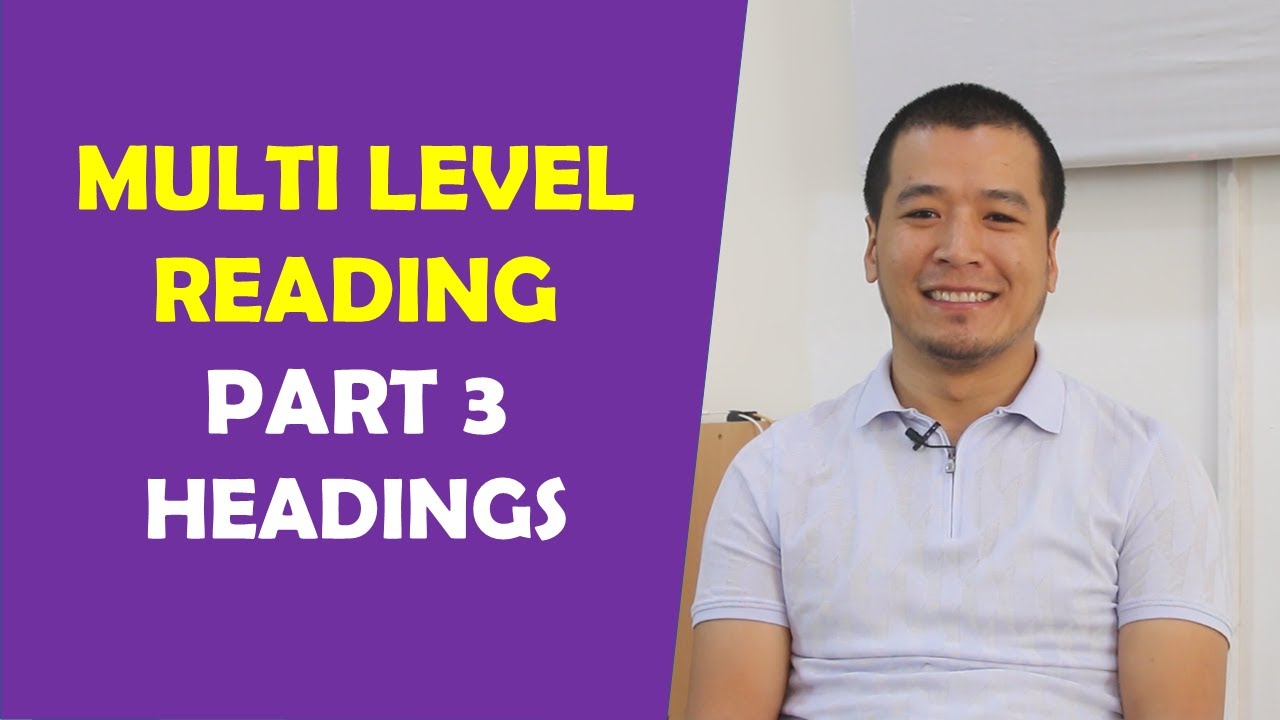 Multi level testiga tayyorlanish. Reading part 3 'HEADINGS'. #multilevel