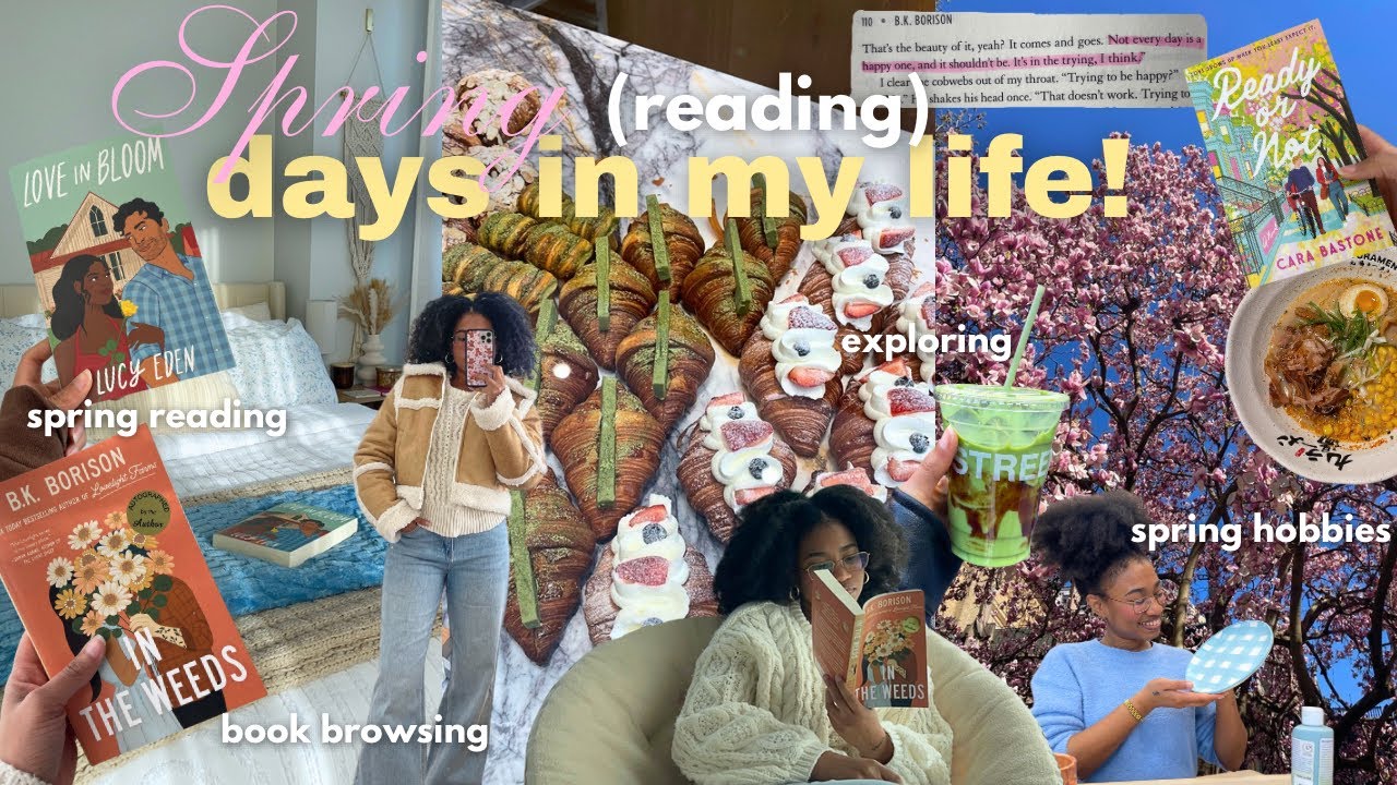 cozy spring vlog! 🌸🐇 reading my spring TBR! 📖 pottery painting, spring activities, spring cleaning