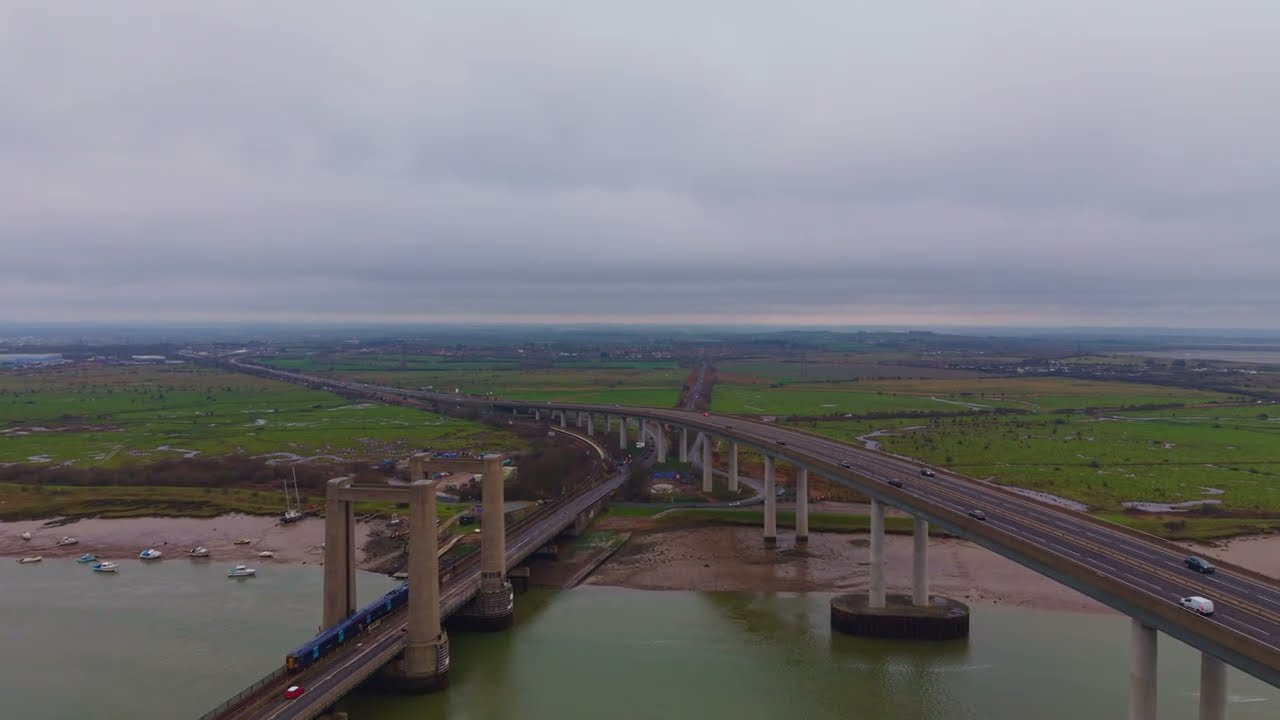 Kingsferry Bridge and Sheppey Crossing | Kent | United Kingdom | January 2026 | Drone Footage 4K DJI