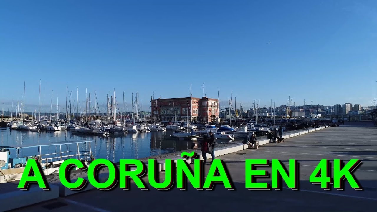 A CORUÑA ZONA CENTRO, PASO A PASO EN 4K.