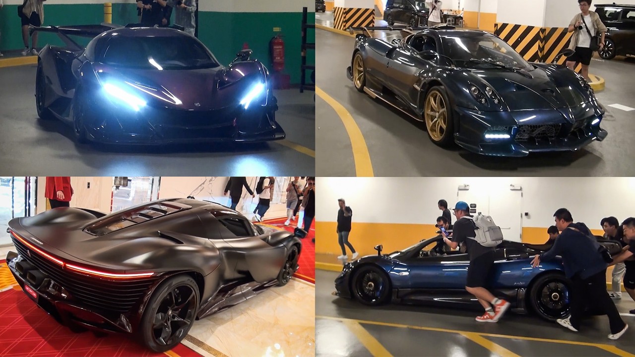 CRAZY $500M SUPERCARS DRIVING INSIDE A QUIET HOTEL | INSANE LOUD ACCELERATIONS & REACTION!
