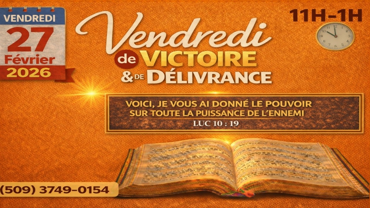 PRIERE MIDI EN DIRECT VENDREDI 27 FEVRIER 2026  ► VENDREDI DE VICTOIRE ET DE DELIVRANCE