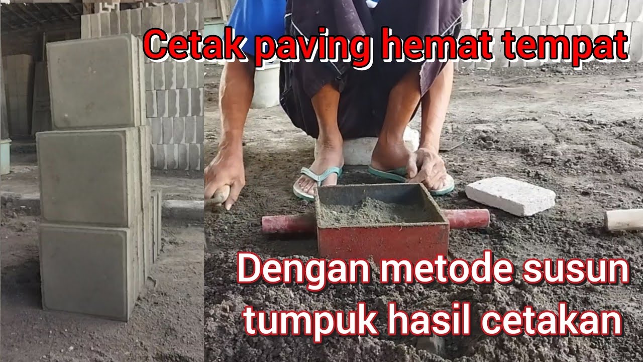 Lebih hemat tempat , cetak paving kotak dengan metode susun tumpuk hasil cetakan #diy