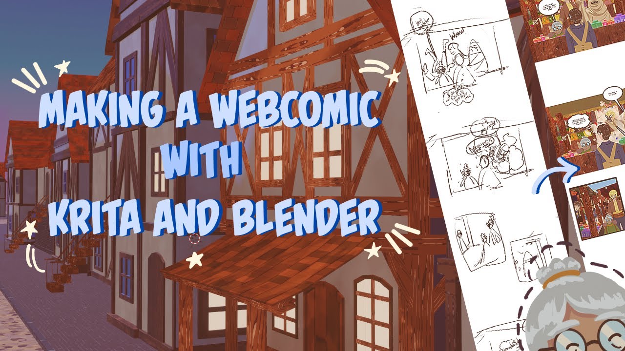 Art With Me ✨ How I Make My Webcomic in Krita and Blender (+ voiceover commentary)