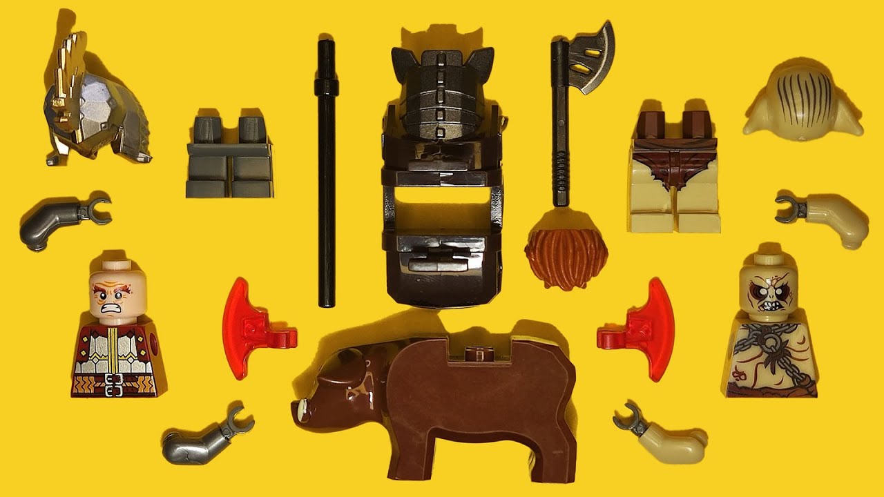 LEGO D&aacute;in Ironfoot (feat. War Boar) VS. Orcs | The Hobbit | Unofficial Minifigure | Movies