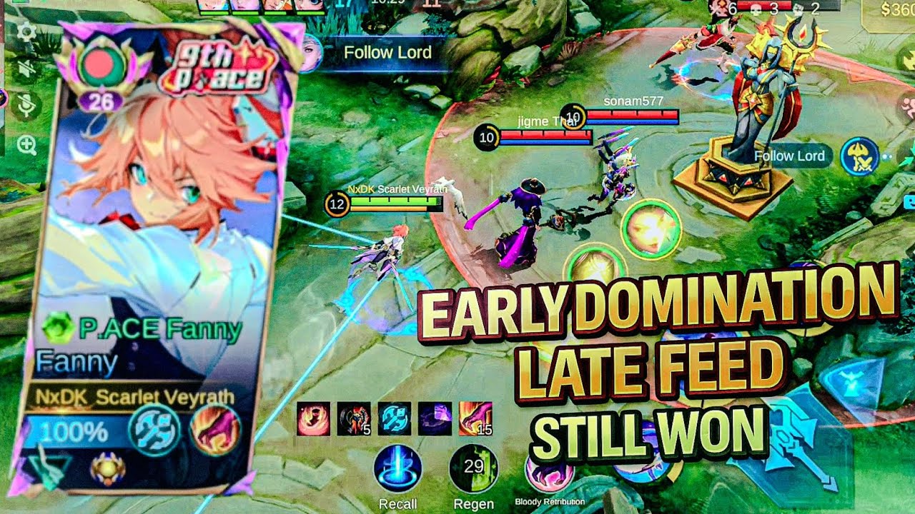FANNY EARLY GAME DOMINATION LATE GAME FEED BUT STILL WON || MLBB FANNY GAMEPLAY 