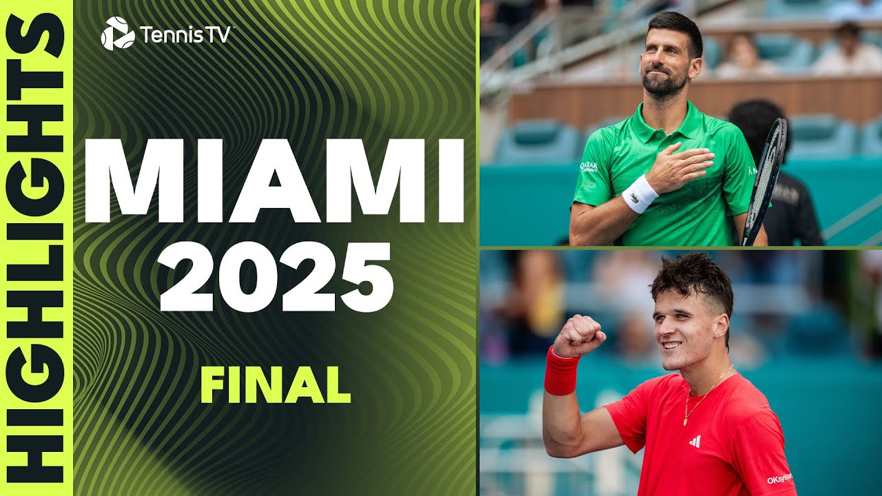 Novak Djokovic vs Jakub Mensik For The Title | Miami 2025 Final Highlights
