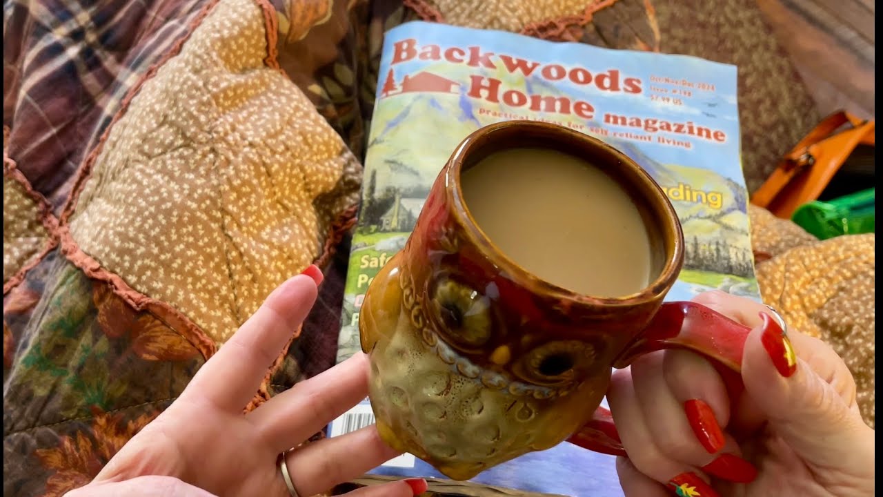 ASMR Cozy page turning~Backwoods Home Magazine! (No talking version) Water damaged crinkly paper!