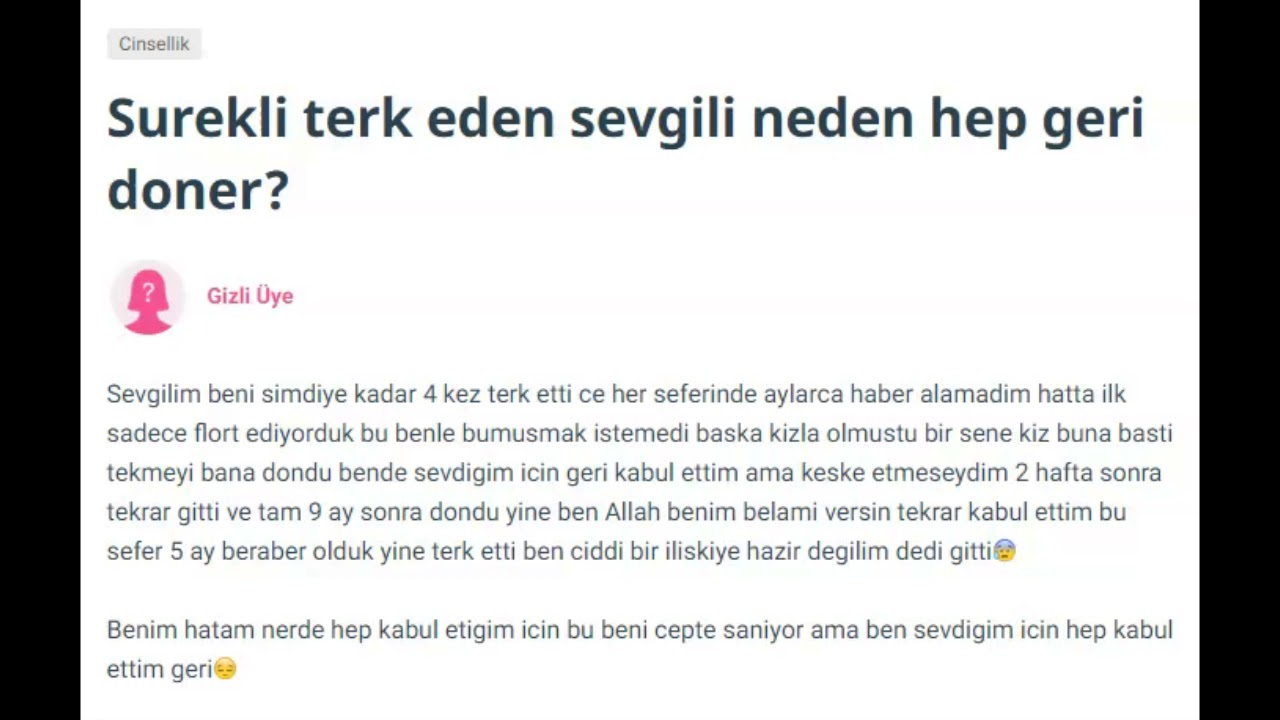 Sürekli terk eden sevgili
