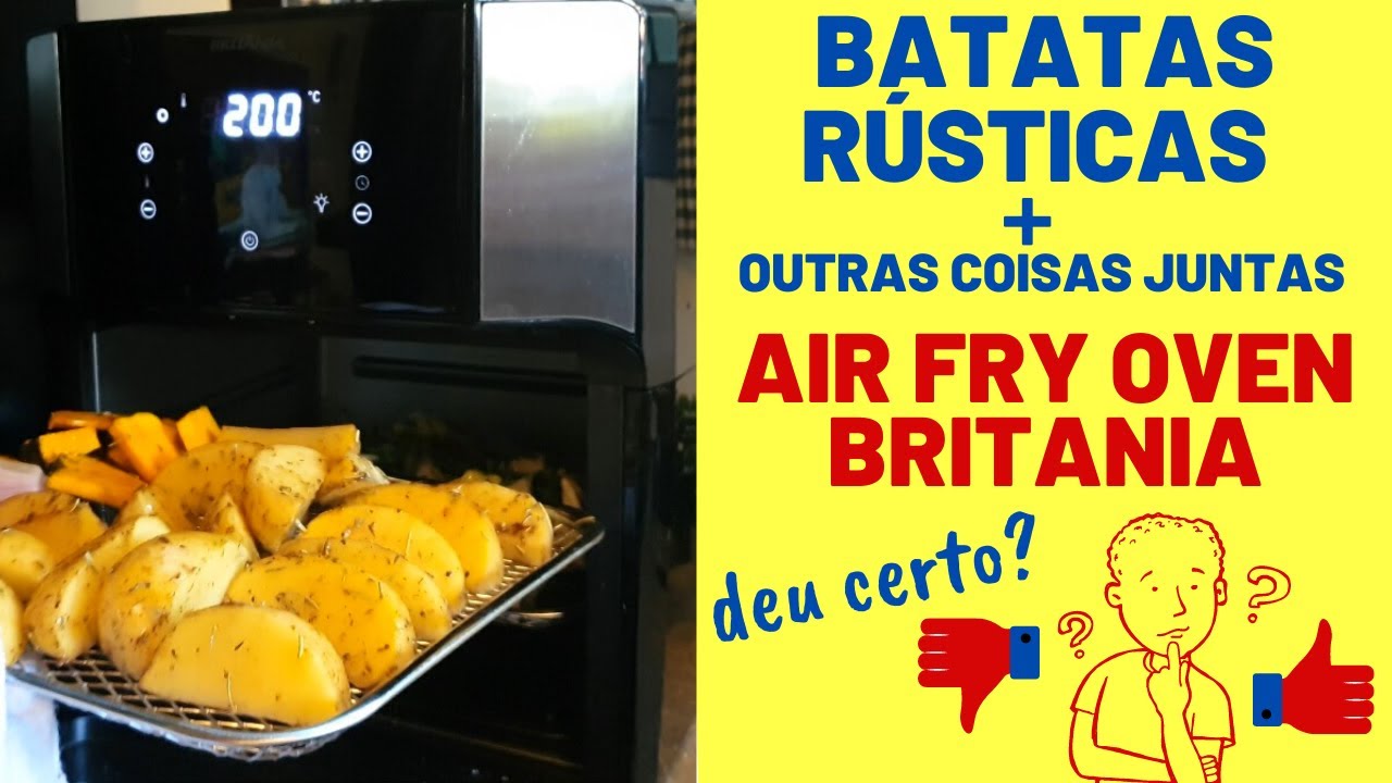 Batatas Rústicas + Shimeji + na Air fryer Oven Britania, juntou os sabores? Deu certo?
