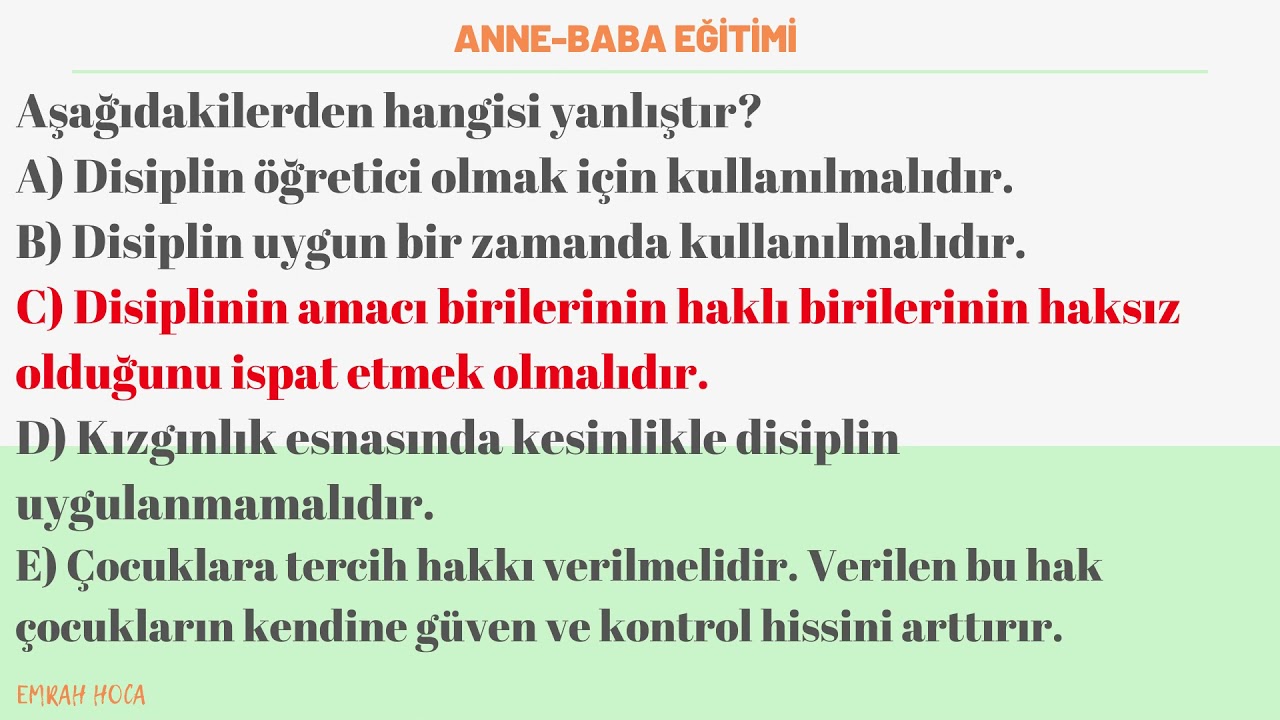 anne baba eğitimi final çıkmış sorular