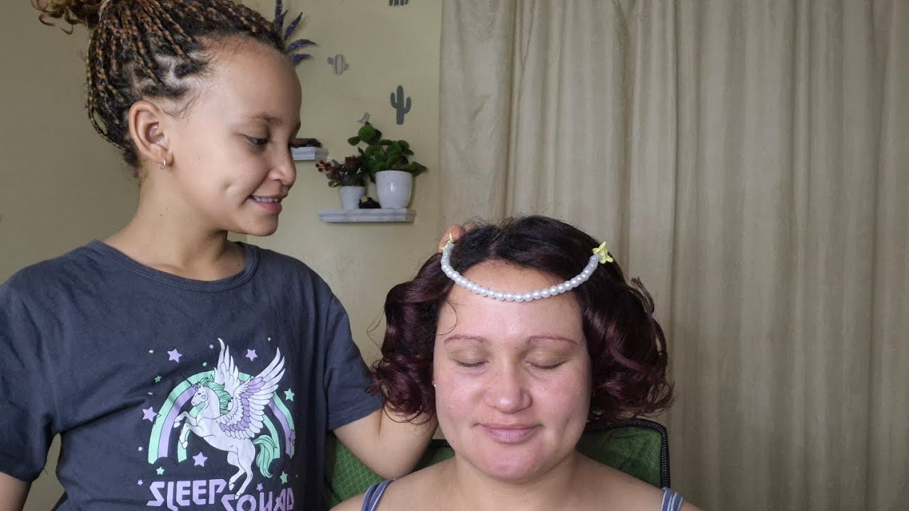 ASMR Skylar Playing With Mom’s Hair 🤍 Soft Touch & Relaxing Curly Styling
