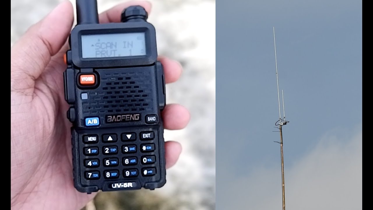 BAOFENG UV-5R CONNECTED TO J POLE ANTENNA 2025