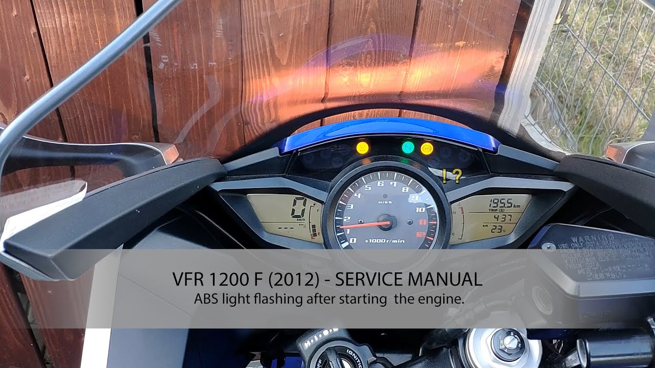 VFR 1200 ABS code Error. SERVICE MANUAL.  Honda VFR 1200F (Odczyt i kasowanie kontrolki ABS)