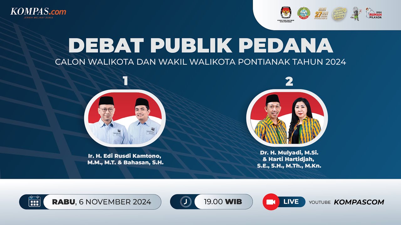 LIVE - Debat Publik Calon Wali Kota dan Wakil Wali Kota Pontianak 2024