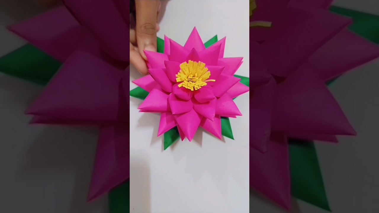 DIY Lotus Flower Making Idea |How to make Lotus with paper |Kagaj ka Kamal Phool Kaise Banaye #viral