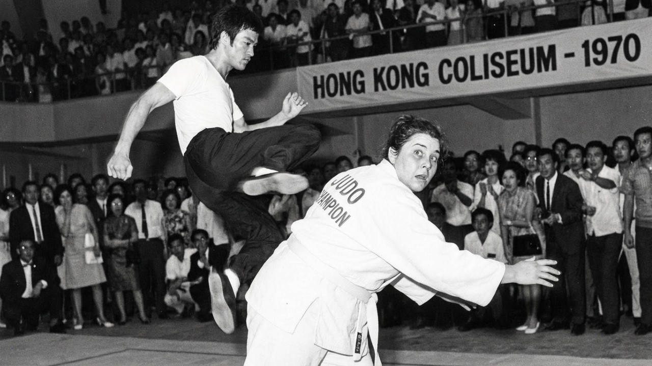 Bruce Lee Challenged By Undefeated Female Judo Champion 230 Pounds 1970 — Hong Kong Arena Shocked