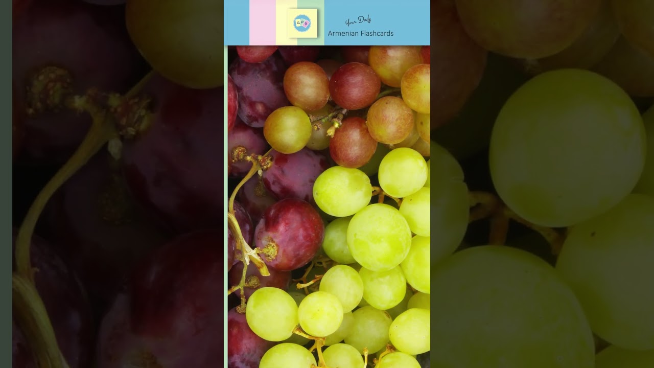 Խ, խ [ khə ]&ndash;խաղող [ khaghogh ] = Grape | Armenian Flashcards | 📘 Visual Only