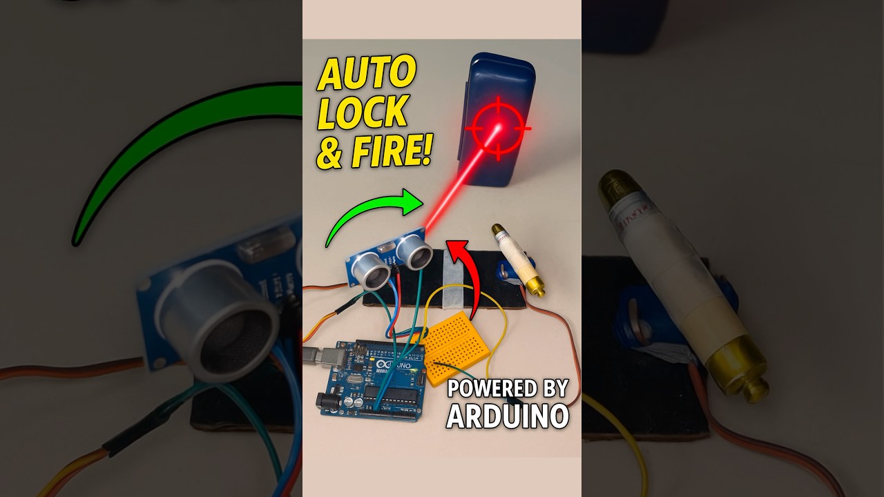 Auto Object Shooter Using Arduino 🔫 | Target Lock & Fire Project | #shorts