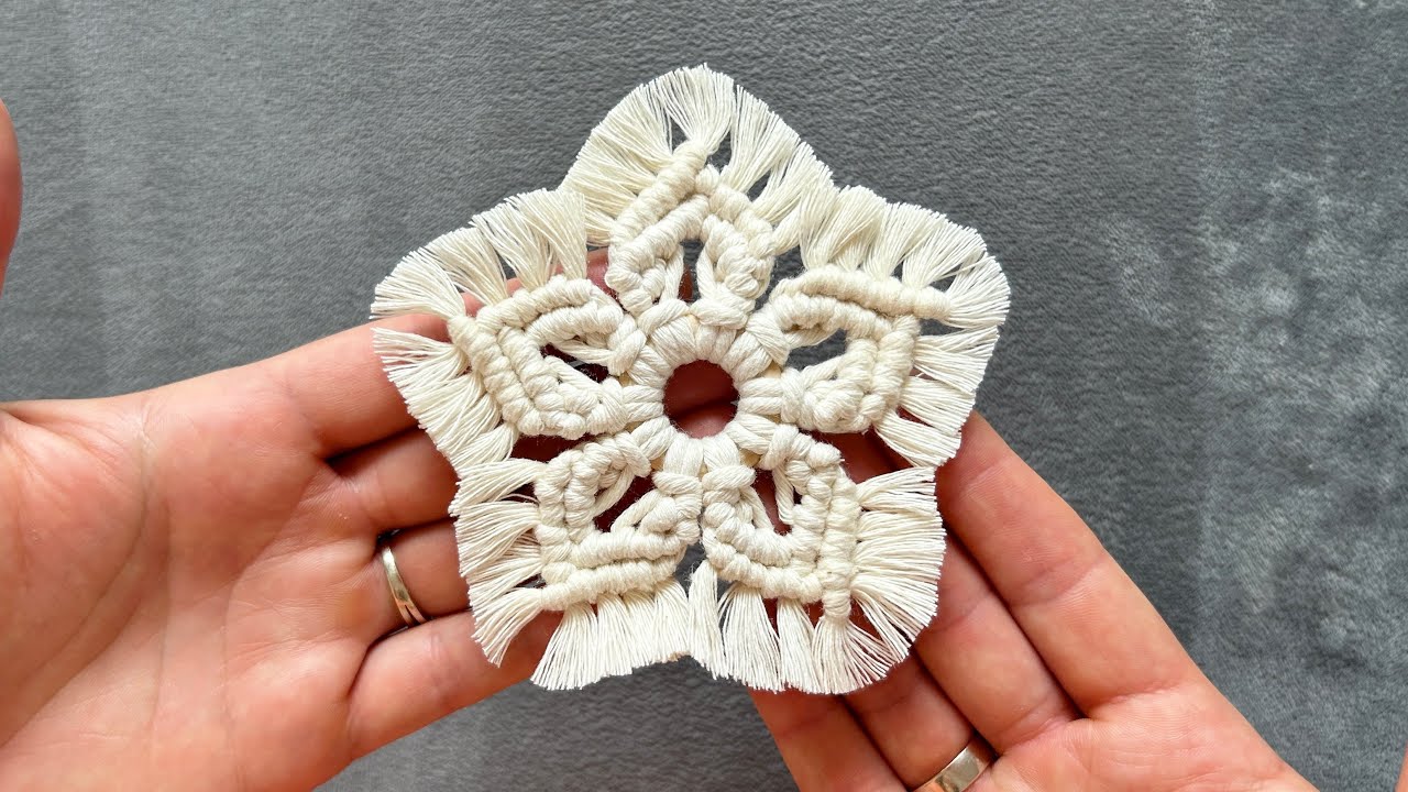 DIY Macrame Snowflake - Snowflake Ornament Tutorial - Easy Christmas Decoration for beginners