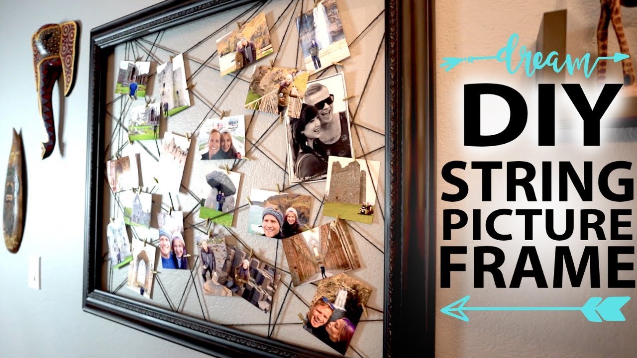 DIY Clothespin & String Picture Frame | Upcycling an old frame