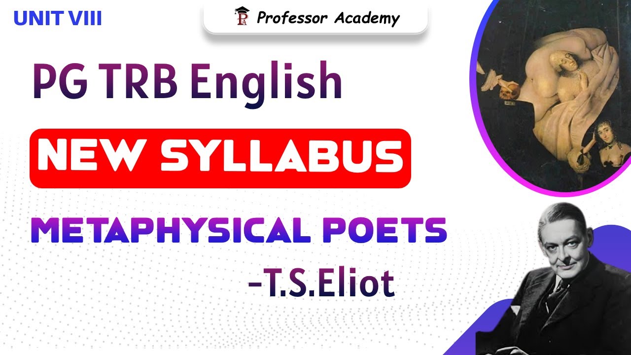 PG TRB English | Metaphysical Poets | Unit 8 | Professor Academy English