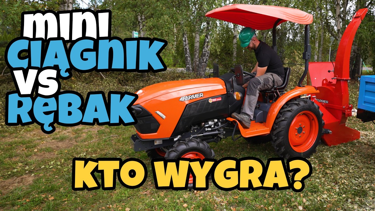 Test mini ciągnika z rębakiem! Ciągnik 4FARMER B2601 + Rębak 4FARMER BX-62S :: Traktor.com.pl