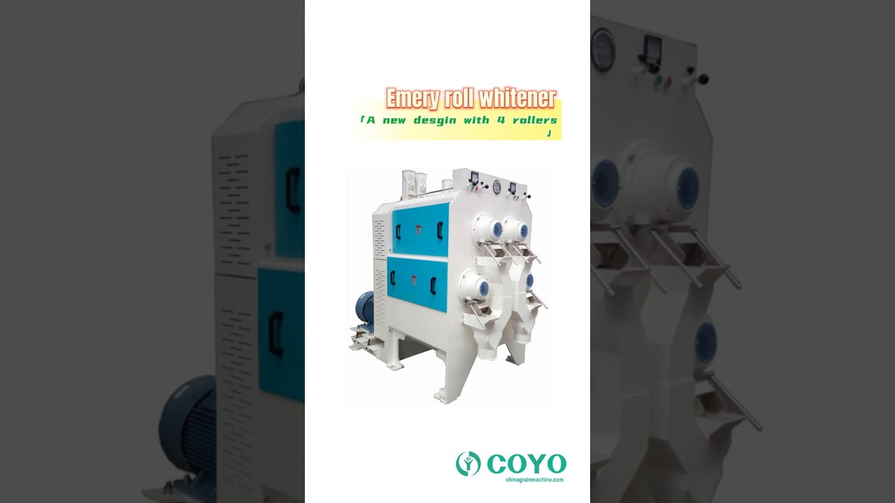 4 rollers Horizental Emery roll Rice Whitener #Ricemachine