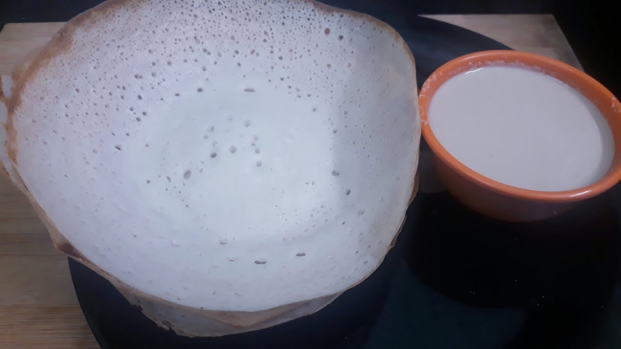 No baking soda, no boiled rice appam  with coconut milk recipe in tamil, ஆப்பம்,தேங்காய் பால்.